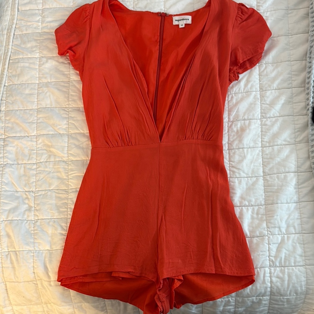 Red Superdown Romper